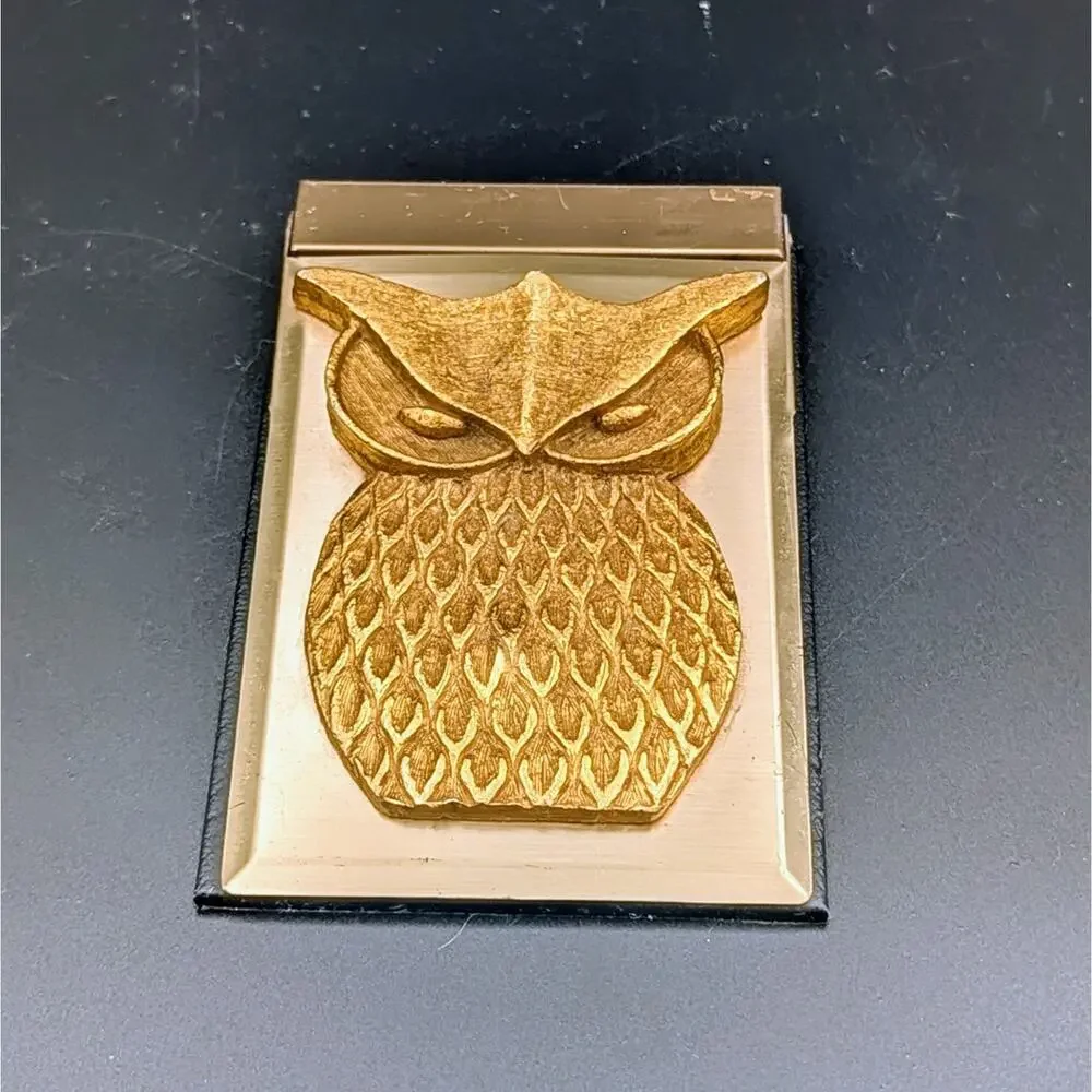 Vintage Owl Desk Paper Holder — Retro Brass000000000000000000000